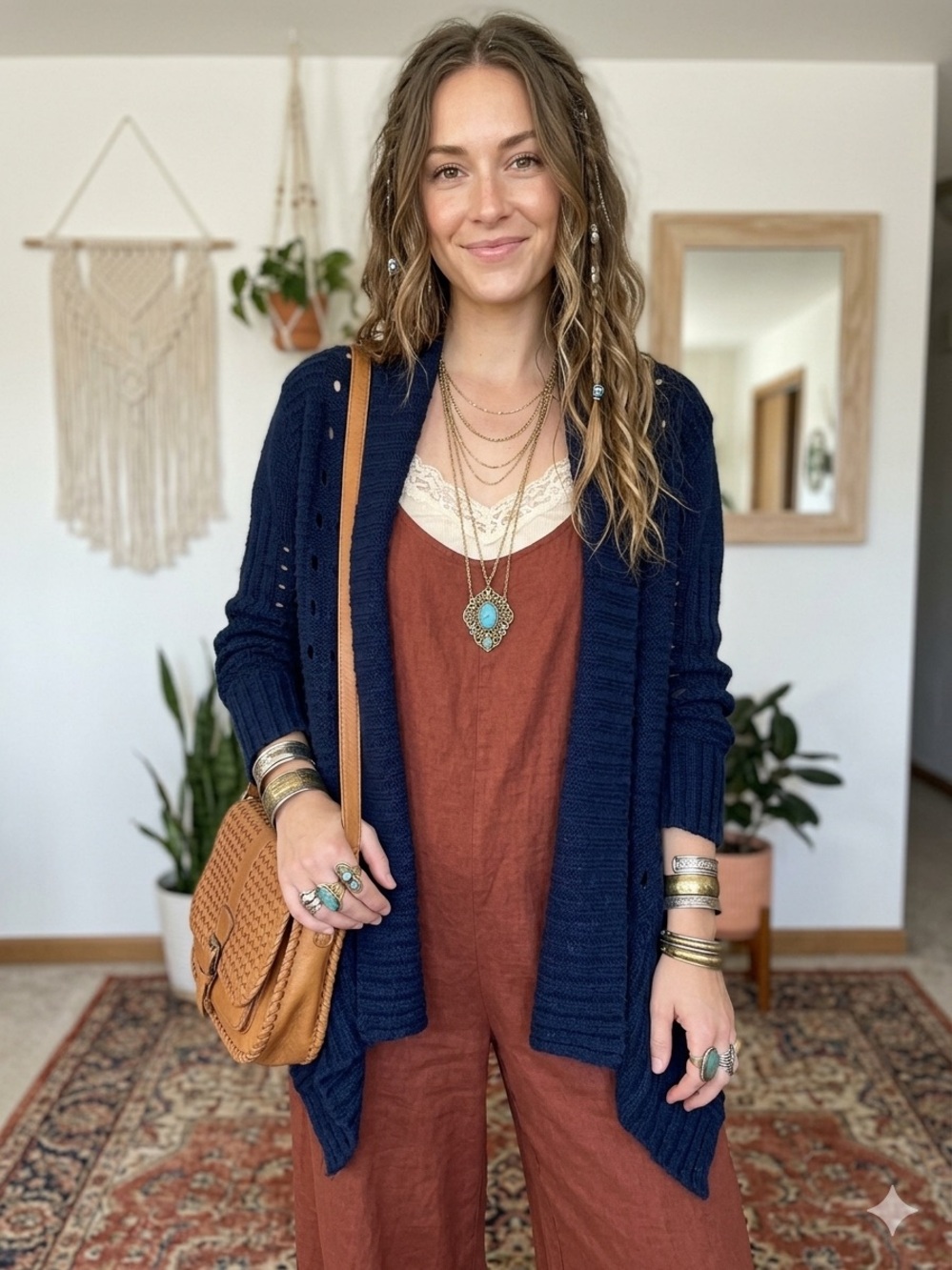 American Rag Navy Open-Front Knit Cardigan Sweater
